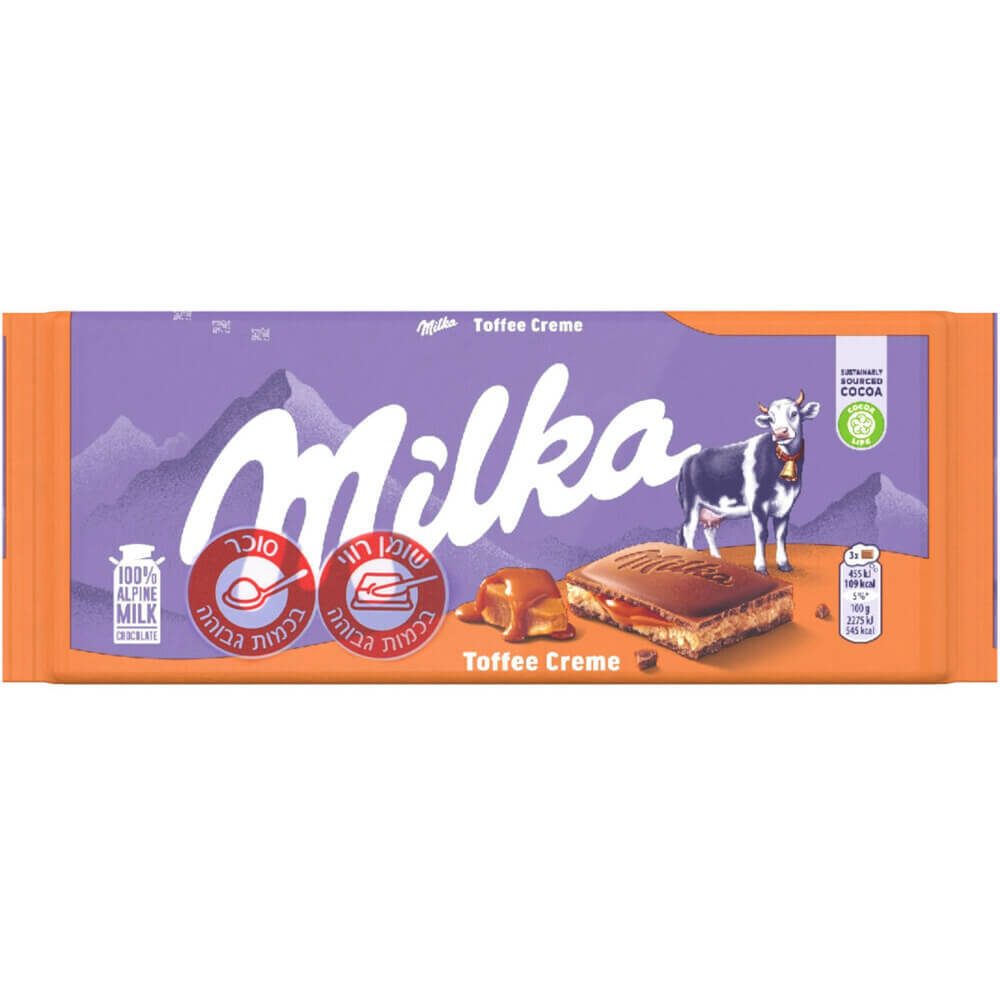 מילקה שוקולד טבלה קרם קרמל 100 גרם
