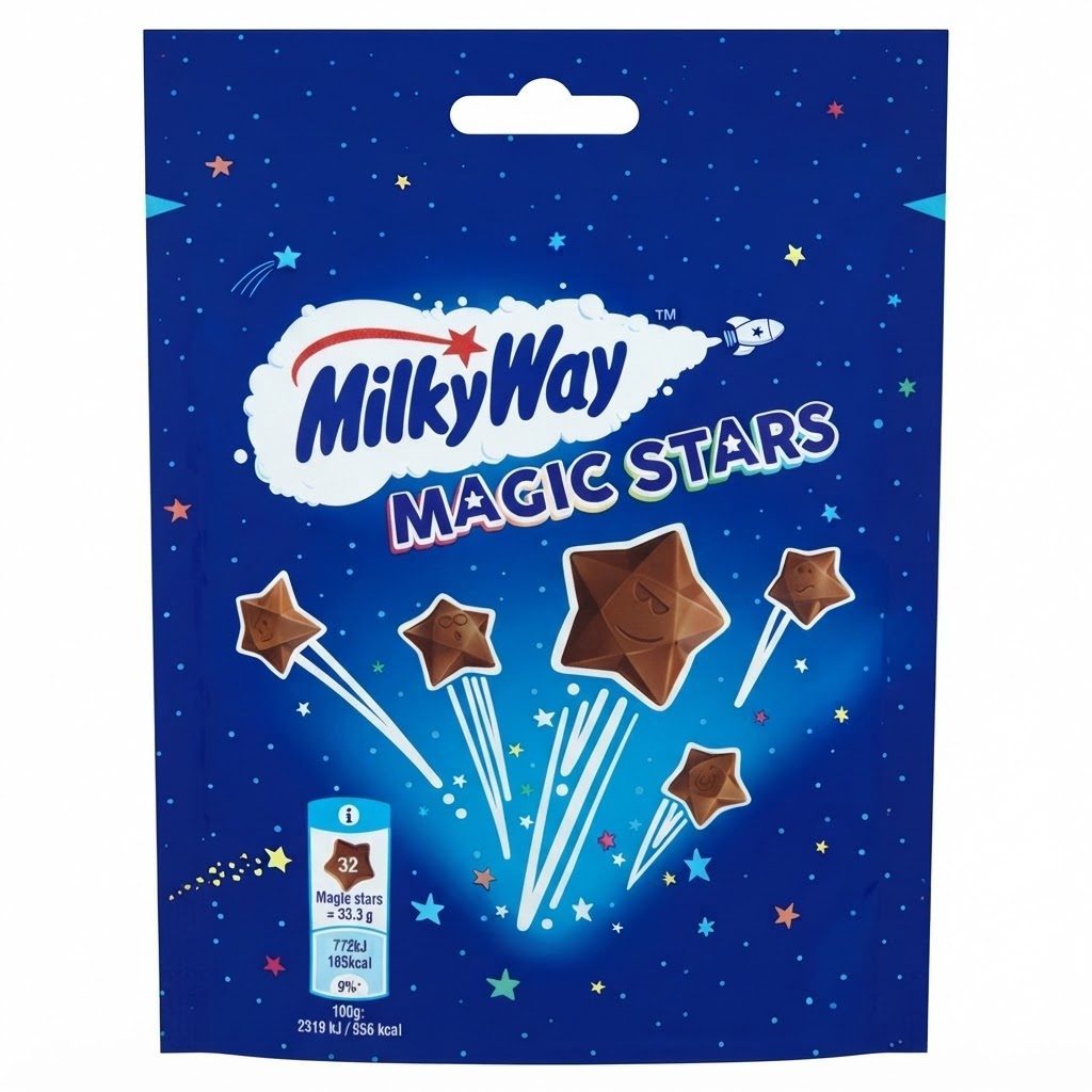 MilkyWay כוכבי שוקולד חלב עם מילוי מוקצף 100 גרם