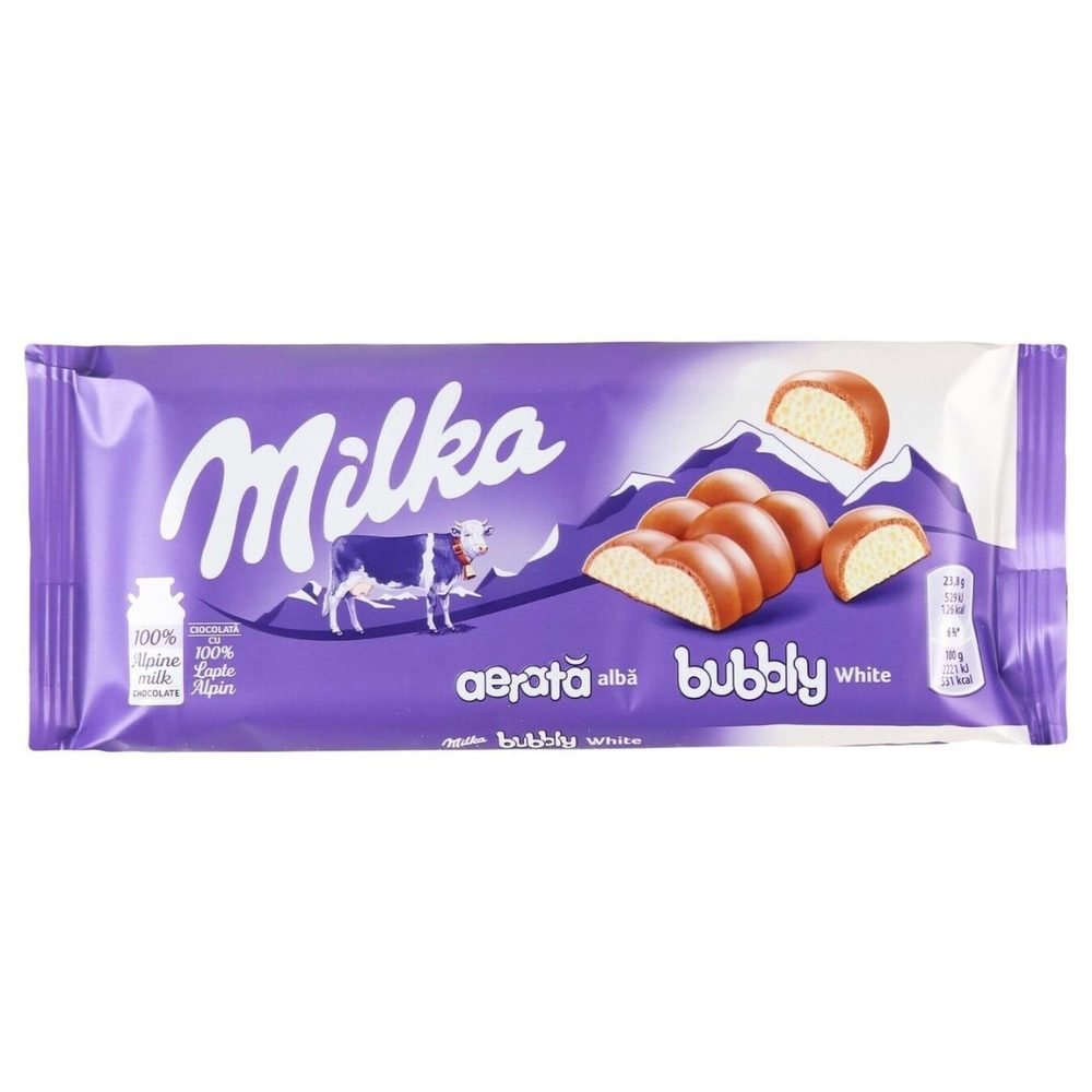מילקה שוקולד עם מילוי לבן אוורירי 95 גרם