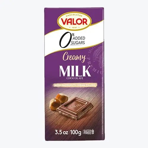 שוקולד ואלור חלב עם קרם אגוזים ללא סוכר 100 גרם