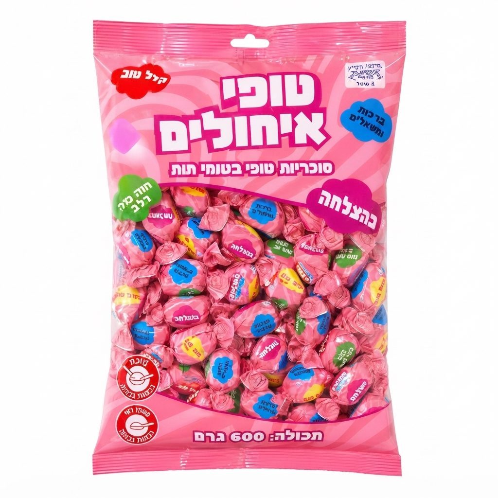 טופי איחולים בטעם תות 600 גרם