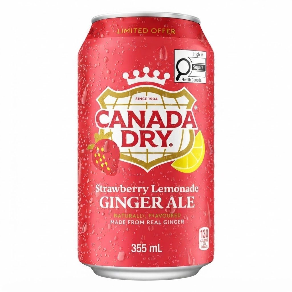 Canada Dry משקה סודה תות לימונדה ג'ינג'ר אייל 355 מ"ל
