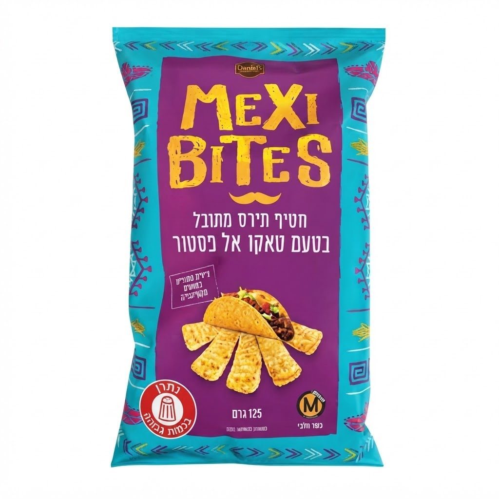 מקסי בייטס חטיף תירס מתובל בטעם טאקו אל פסטור 125 גרם