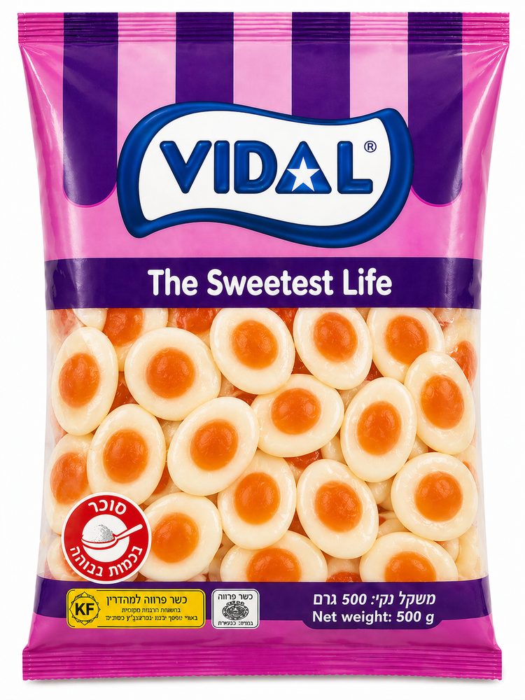 גומי וידאל ביצה בטעם וניל 500 גרם