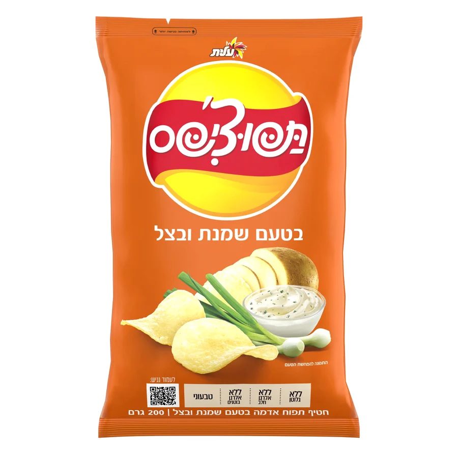 עלית תפוציפס בטעם שמנת בצל 200 גרם