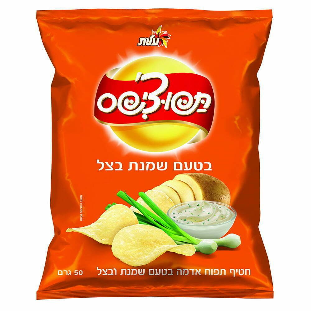 עלית תפוציפס בטעם שמנת בצל 50 גרם