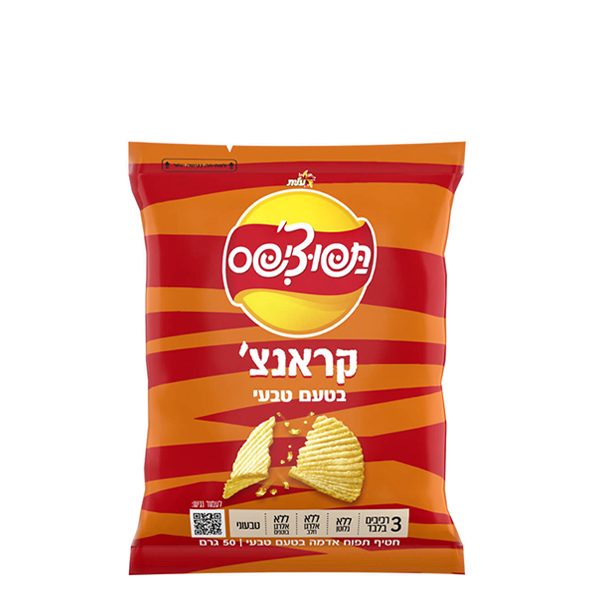 עלית תפוציפס קראנצ בטעם טבעי 50 גרם