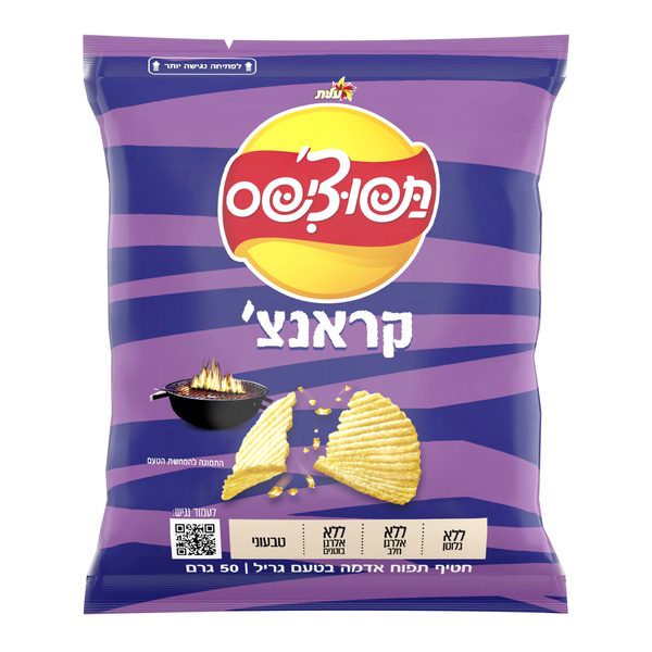 עלית תפוציפס קראנצ בטעם גריל 50 גרם