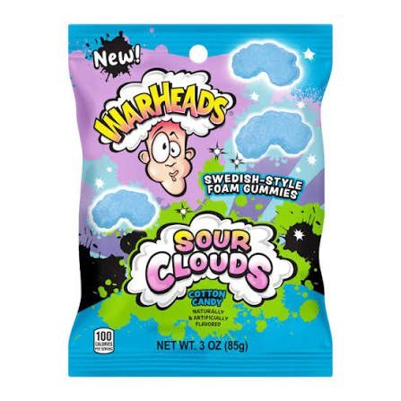 Warheads גומיות בצורת ענן בטעמי צמר גפן חמוץ מתוק 85 גרם