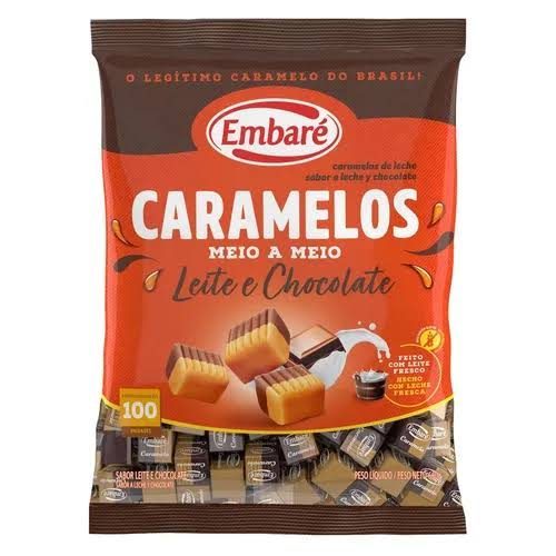 Embare Caramels סוכריות טופי בטעם חלב ושוקולד 660 גרם