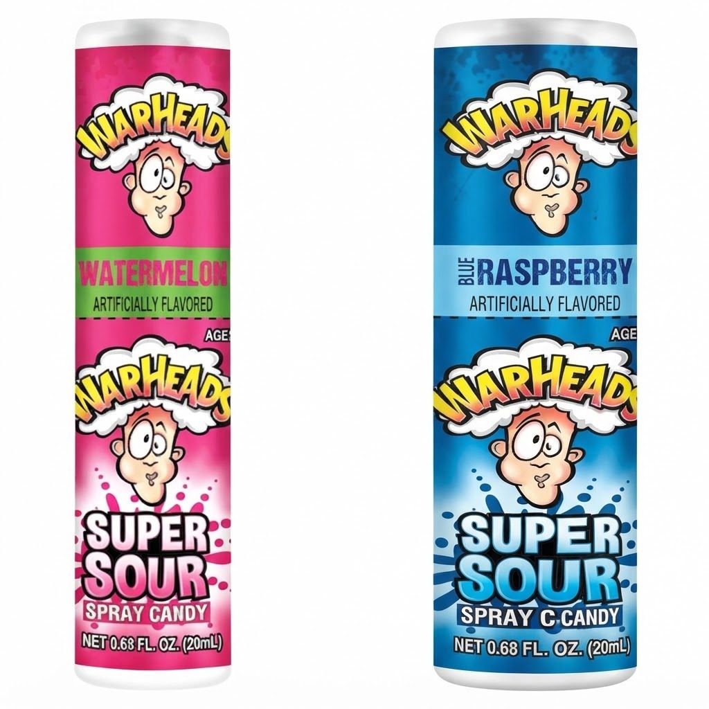 Warheads ספריי חמוץ בטעמי אוכמניות ואבטיח 20 מ"ל