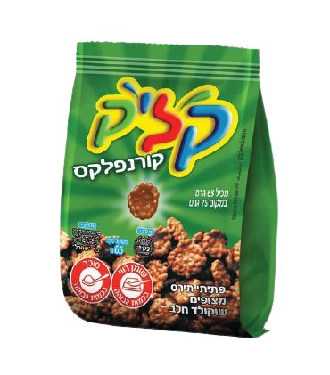 קליק שוקולד קורנפלקס בשקית 75 גרם
