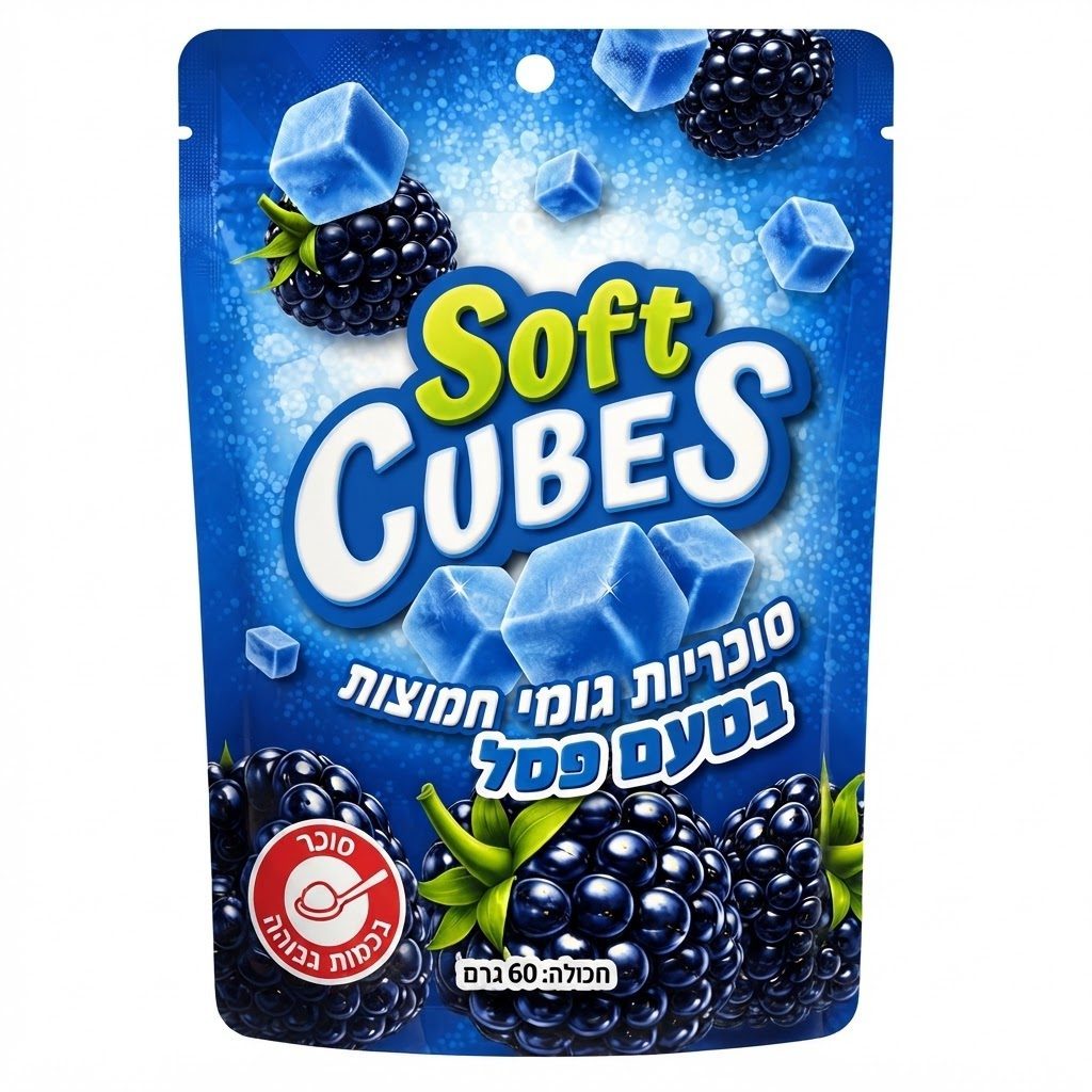 סוכריות גומי חמוצות בטעם פטל 60 גרם