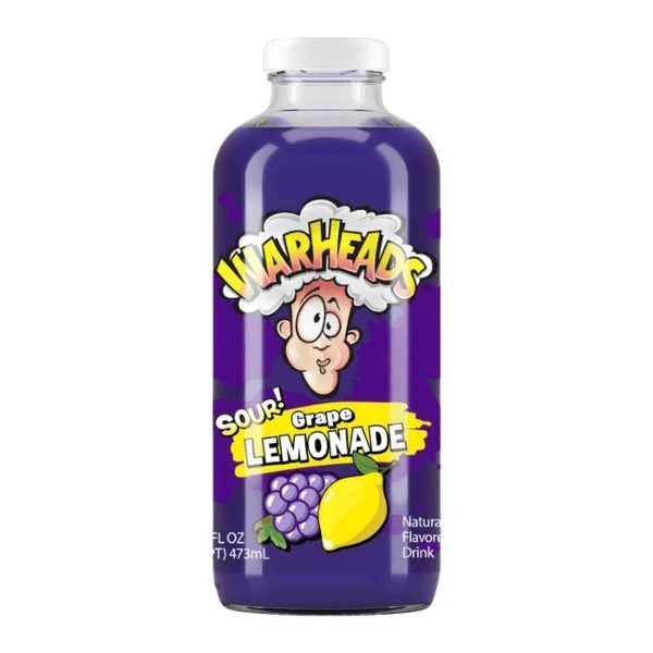 Warheads משקה קל בטעם לימונדה וענבים 473 מ"ל