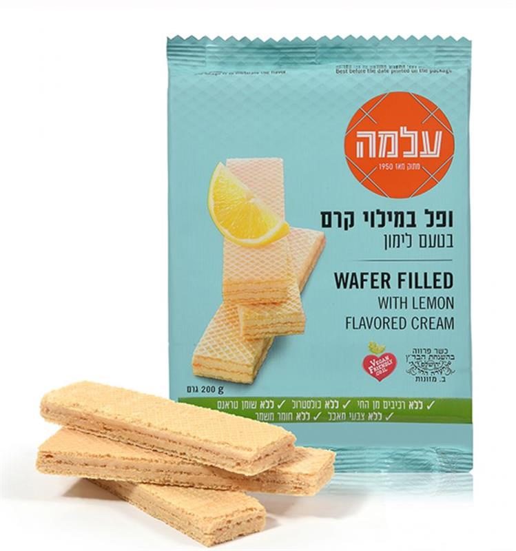 עלמה וופל במילוי קרם בטעם לימון 200 גרם