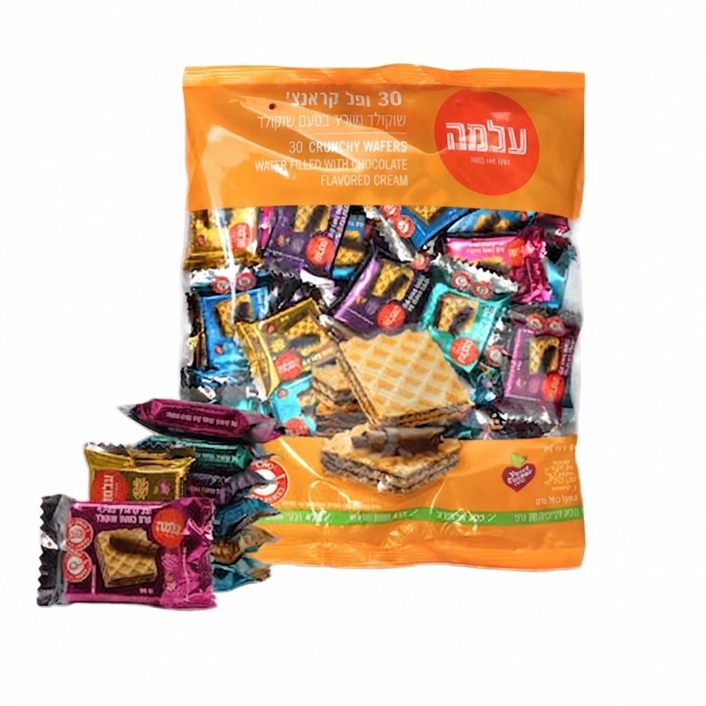 עלמה וופל קראנץ במילוי קרם שוקולד 40 יחידות 480 גרם