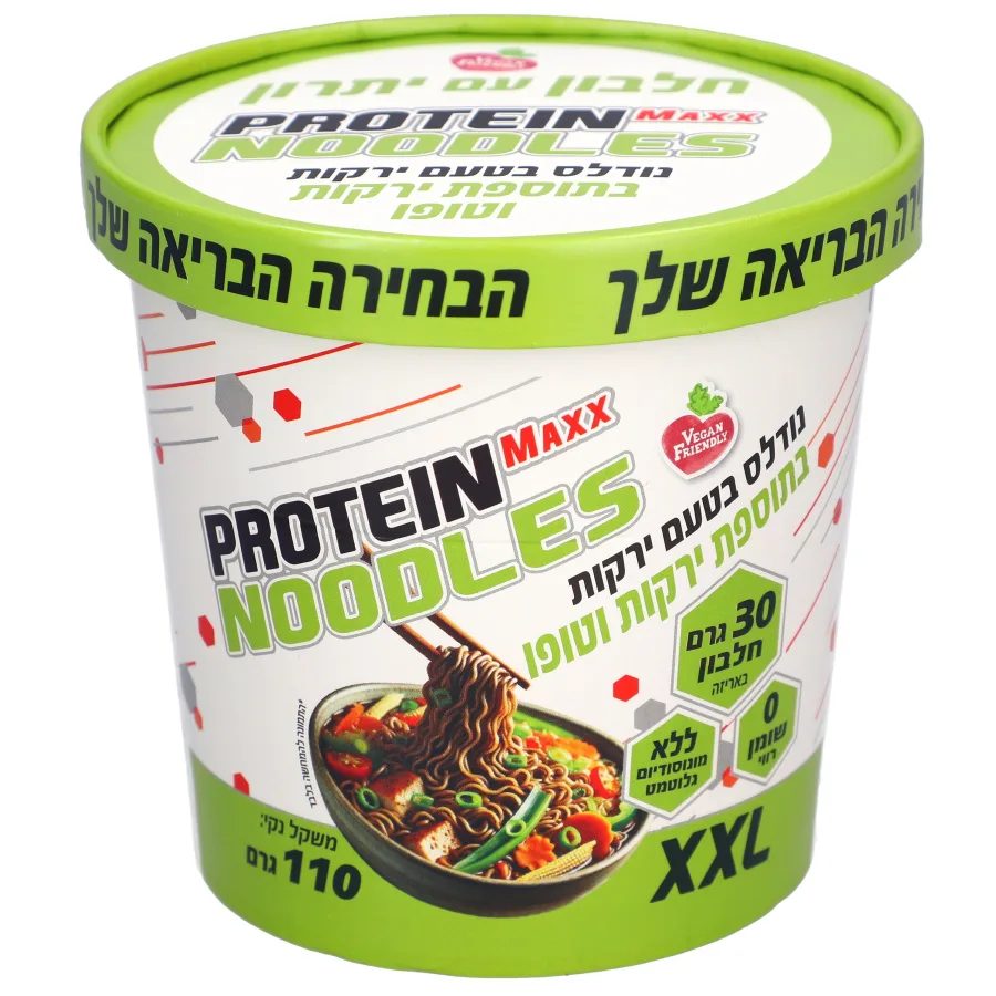 נודלס פרוטאין בטעם ירקות בתוספת ירקות וטופו 120 גרם