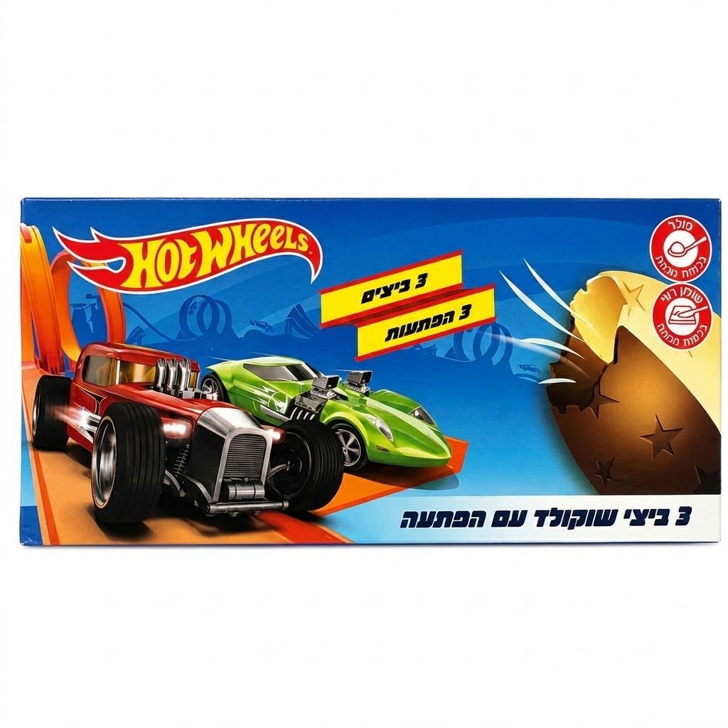 שלישיית ביצי שוקולד מכוניות 60 גרם