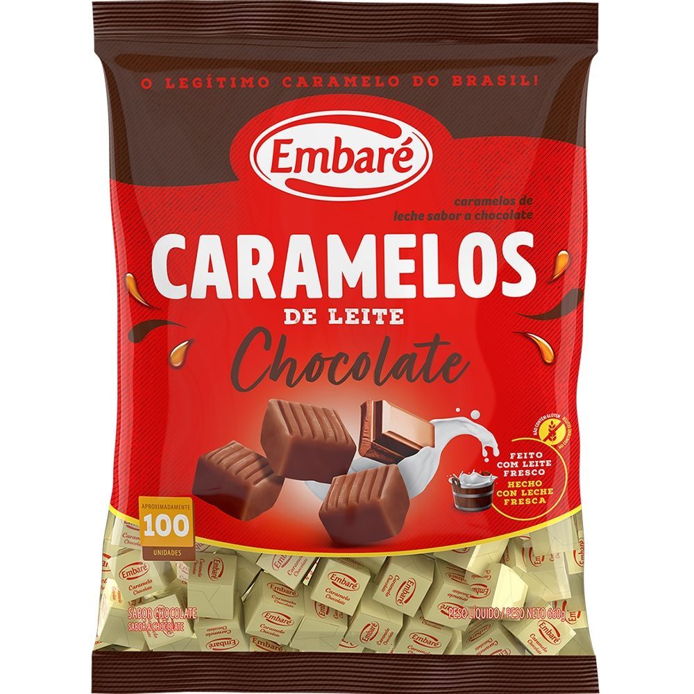 Embare Caramels סוכריות טופי בטעם שוקולד חלב 660 גרם