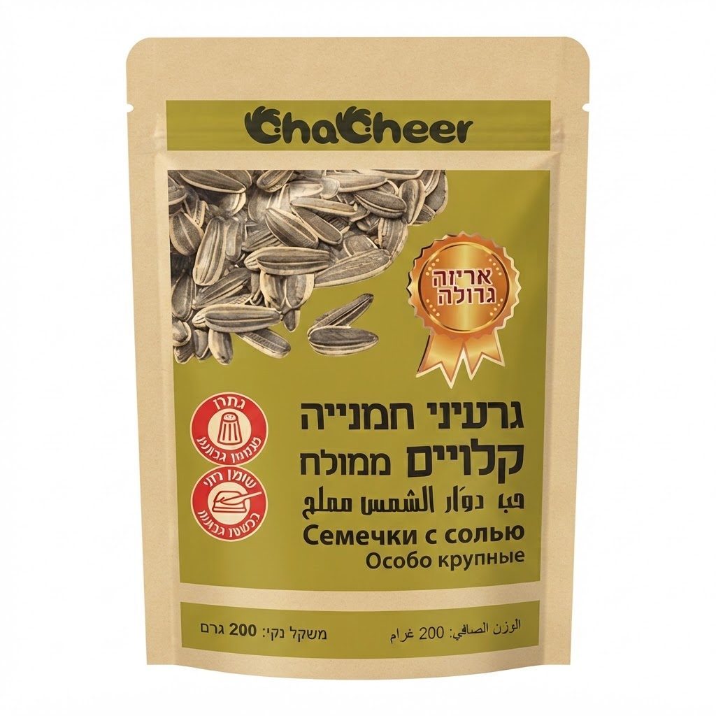 צאצאר גרעיני חמנייה קלויים ממולחים 200 גרם