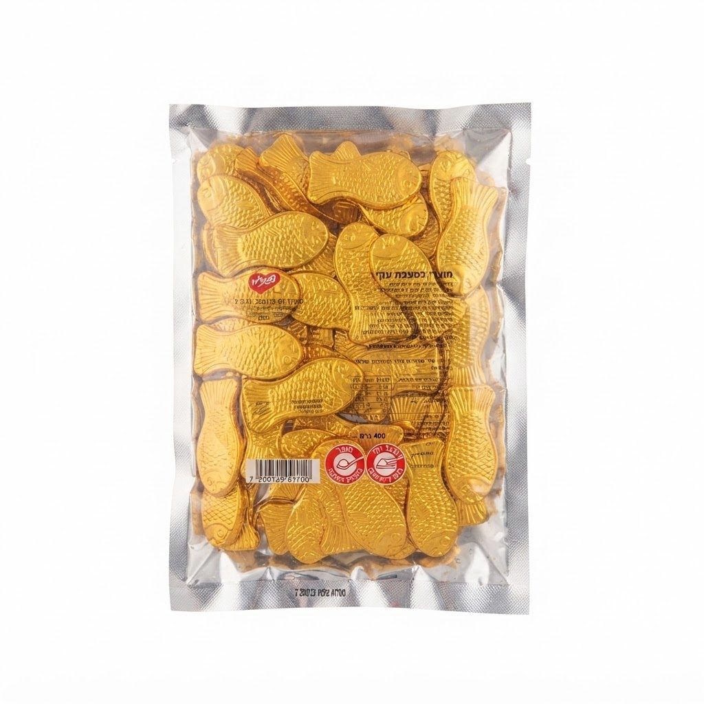 שמחה שוקולד דגים זהב 400 גרם
